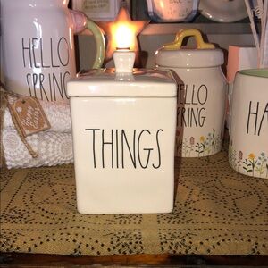 Rae Dunn THINGS Bathroom Accessory Lidded